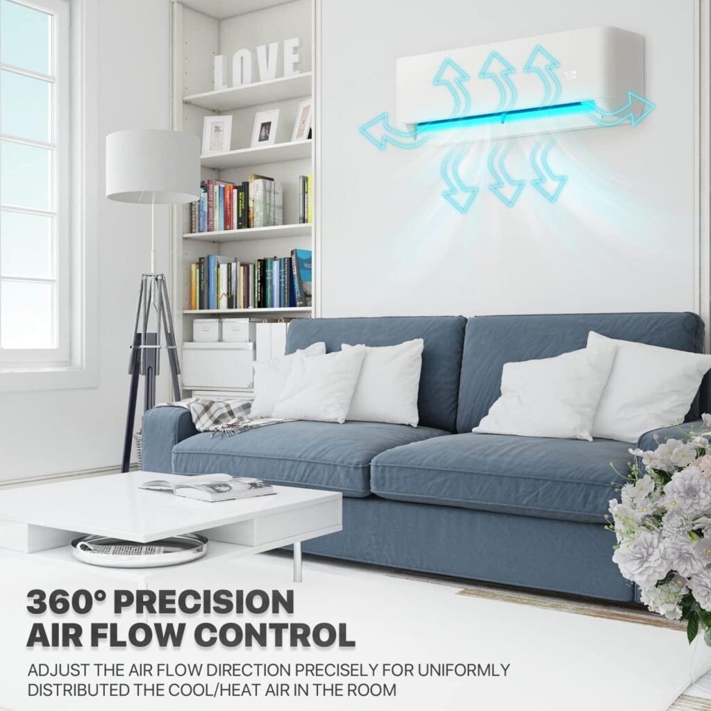 mollie Wifi Enabled 12,000 BTU Wall Mounted AC with Heat Pump, Installation Kits, Remote Control, 22 SEER2 - Cools up to 550 Sq. Ft Efficiently
